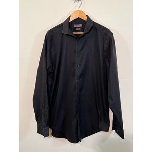 Men’s Calvin Klein Black Button Down Dress Slim Fit Tall Shirt